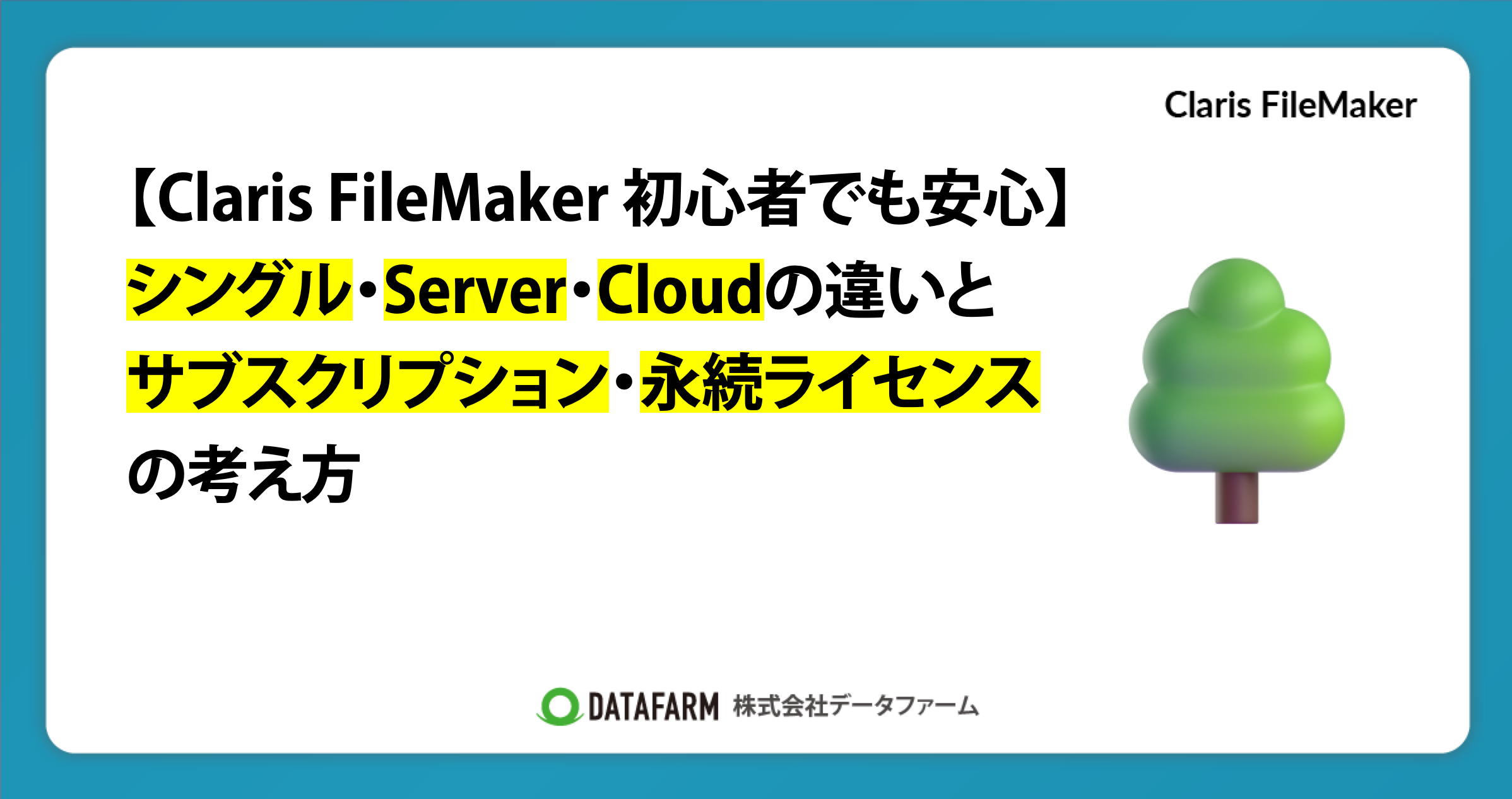 【Claris FileMaker 初心者でも安心】シングルライセンス・Claris FileMaker Server・Claris FileMaker Cloudの違いとサブスクリプション・永続ライセンスの考え方